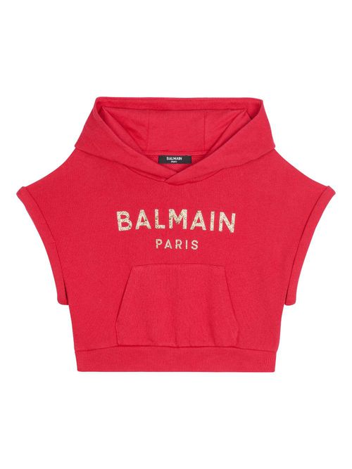 Logo-embellished cotton hoodie - Pink