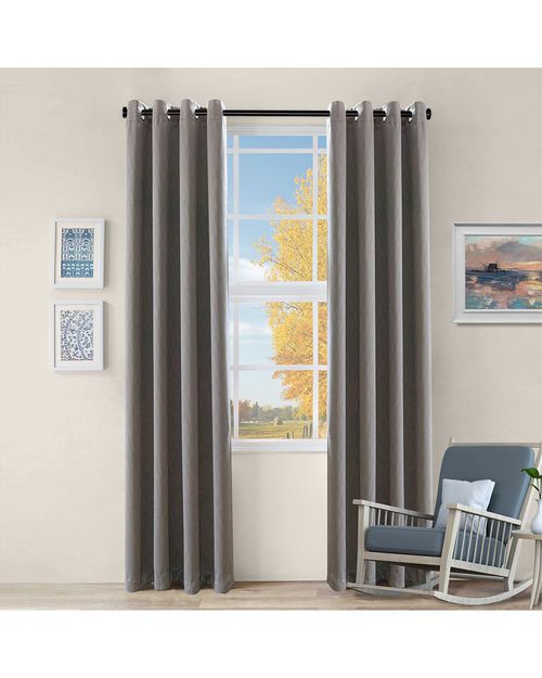 Superior Zuri Blackout Curtains With Grommet Top Header - Set Of 2