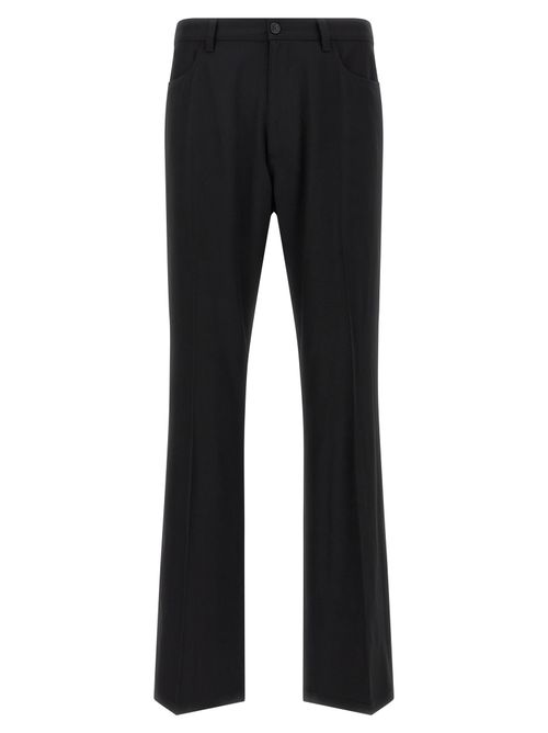 Stretch Wool Twill Trousers — Black