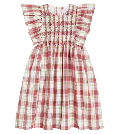 La Coqueta Blanca checked cotton-blend dress