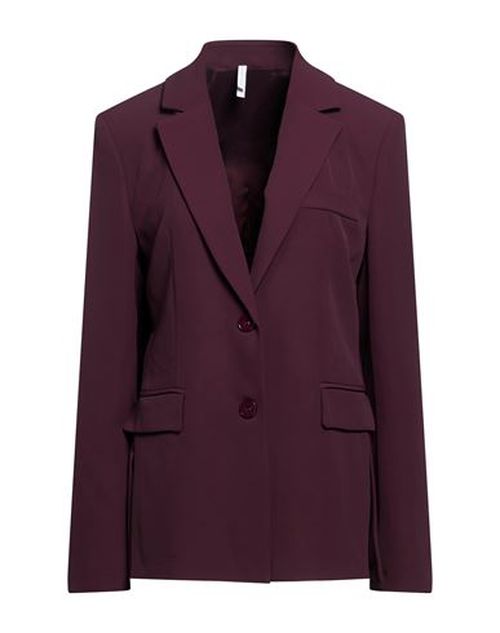 Woman Blazer Plum Size M Polyester, Elastane