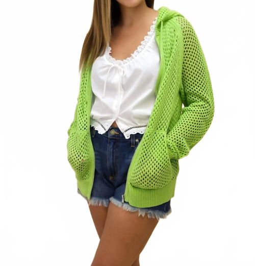 Georgina Mesh Knit Sweater In Pear