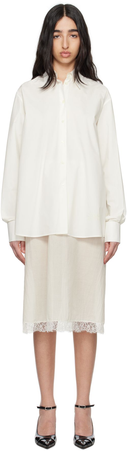 MM6 Maison Margiela ワンピース レディース ホワイト コットン エムエムシックス メゾン マルジェラ MM6 Maison Margiela MM6
