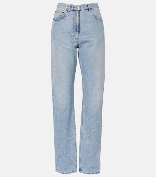 Mid-rise wide-leg jeans