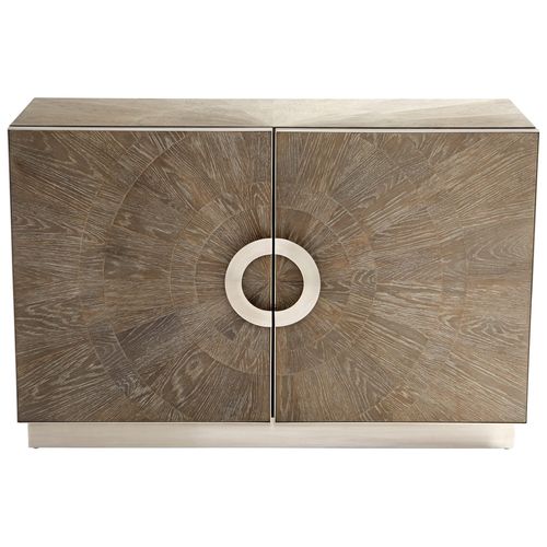 Weathered Oak And Stainless Steel Cabinet