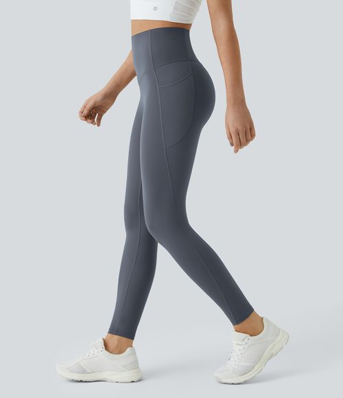 UltraSculpt™ SoCinched High Waisted Tummy Control Pocket Shaping Training Leggings  - Silent Blue