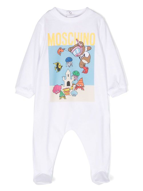 Graphic-print cotton pajama - White