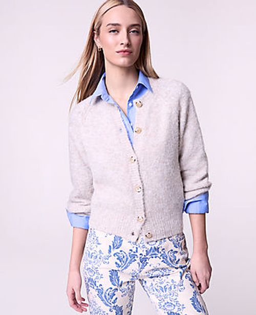 Ann Taylor Weekend Cozy Crew Neck Cardigan
