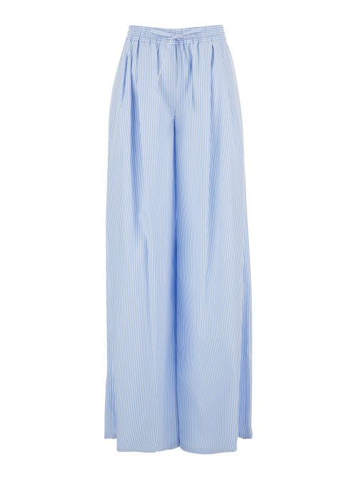 Striped Technical Fabric Trousers — Blue