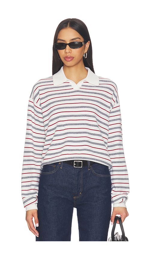 EAVES Whinifred Knit Polo in White,Red. - XS also in S