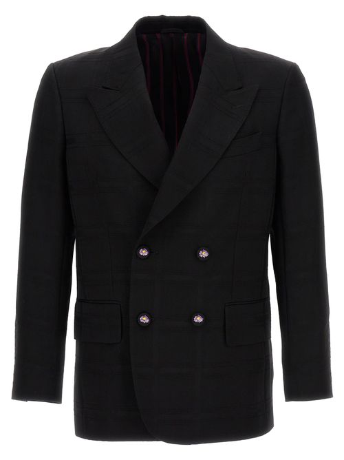 Check Double-breasted Blazer
