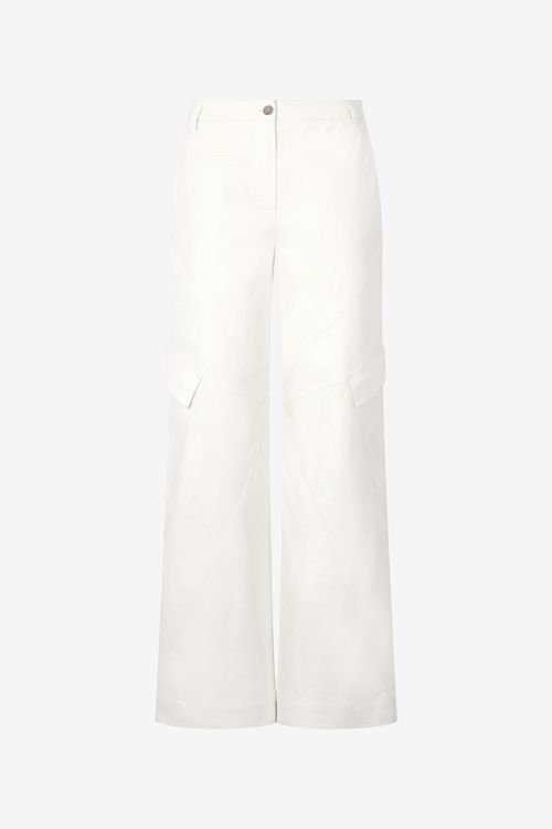Stretch Cotton Pants With Python Print
