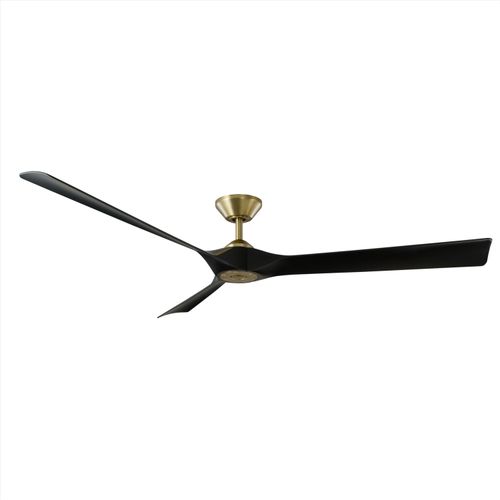 Soft Brass Matte Black 70"Ceiling Fan from the Torque Collection