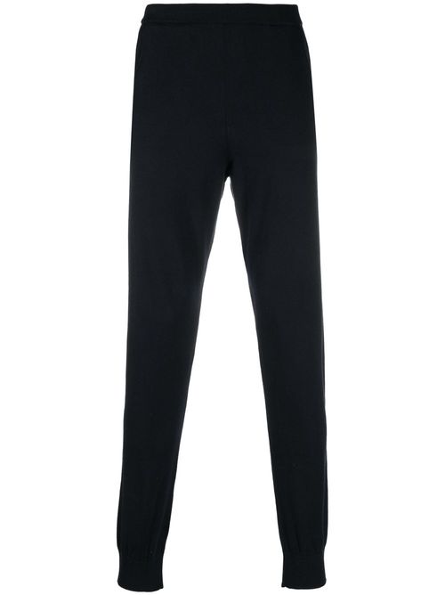 Slim-fit knitted track pants - Blue
