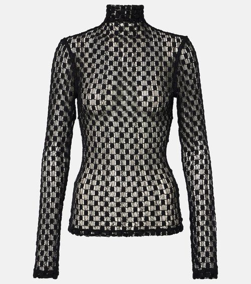 Róhe Cotton-blend lace turtleneck top