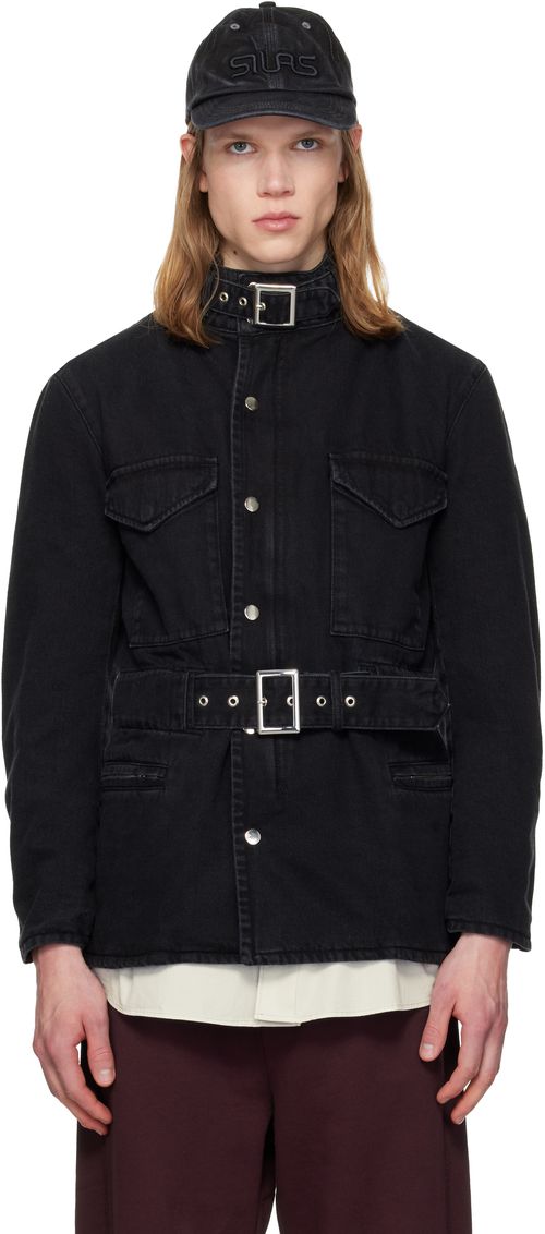 Black Washed Cotton Drill M65 Jacket