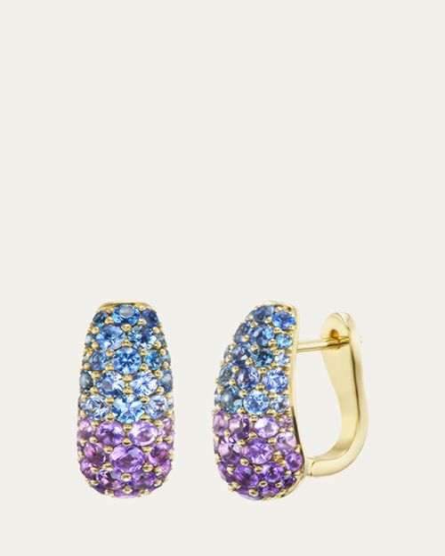 Holly Hug Earrings with Sapphires and Amethyst
