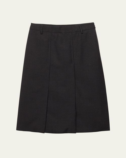 Grisaglia Check Pleated Slit Skirt