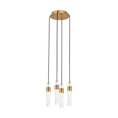 Natural Brass LED Chandelier from the Lassell Collection
