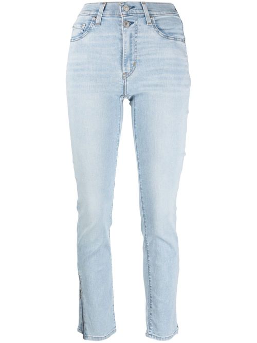 Ankle-zips skinny jeans - Blue