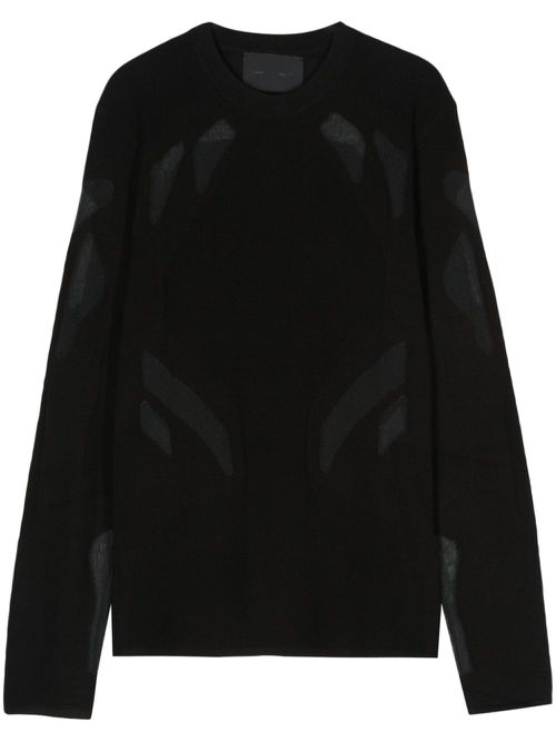 Semi-sheer panels jumper - Black