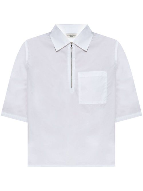 Poplin polo shirt - White