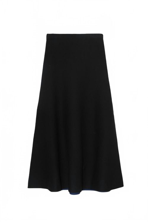 Women's Brushed Mohair Maxi Flare Skirt In Black