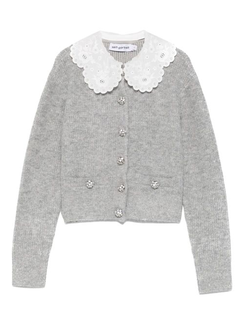 SELF PORTRAIT Jewelled-button Wool Cardigan