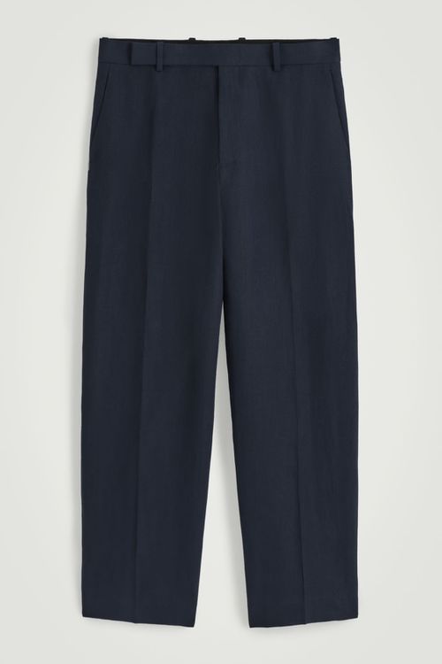 RELAXED LINEN STRAIGHT-LEG PANTS