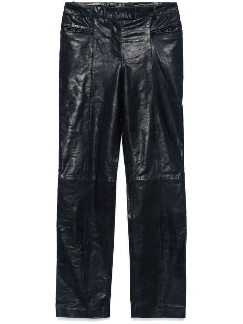 Slim-fit leather trousers - Blue