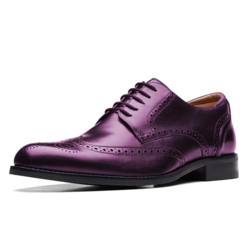 FSJ Men's Oxford Dress Shoes Classic Brogues Wing Tips Lace Up Punched Round Toe Derby Prom Fashion Oxford Shoes