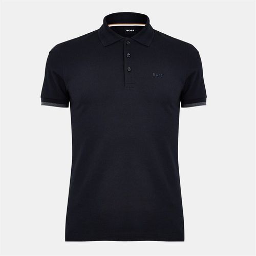 Boss Mens Phillipson Collared Neck Short Sleeve Polo Shirt in Open Blue