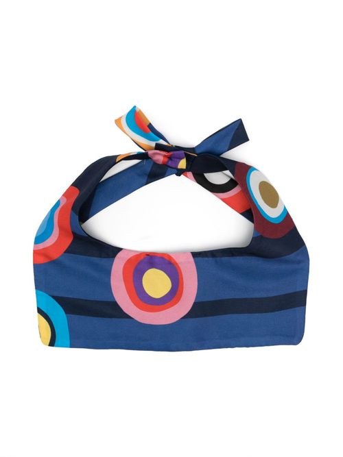 Abstract-print bow-detail headband - Blue