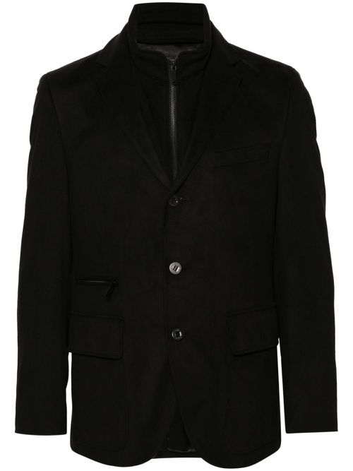 Panelled single-breasted blazer - Black