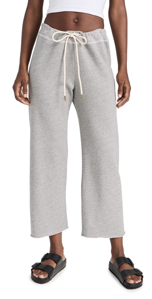 The Wide Leg Cropped Sweatpants Varsity Grey