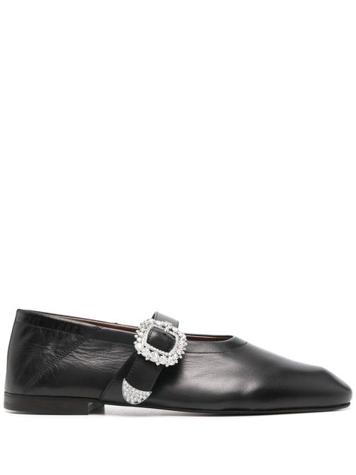Buckle-detail ballet flats - Black
