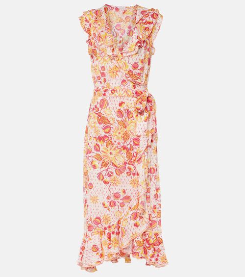 Aude ruffled floral wrap dress