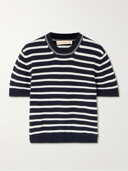 &Shona Striped Organic Cotton Top - Blue