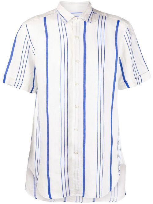 Stripe-print short.sleeved shirt - White