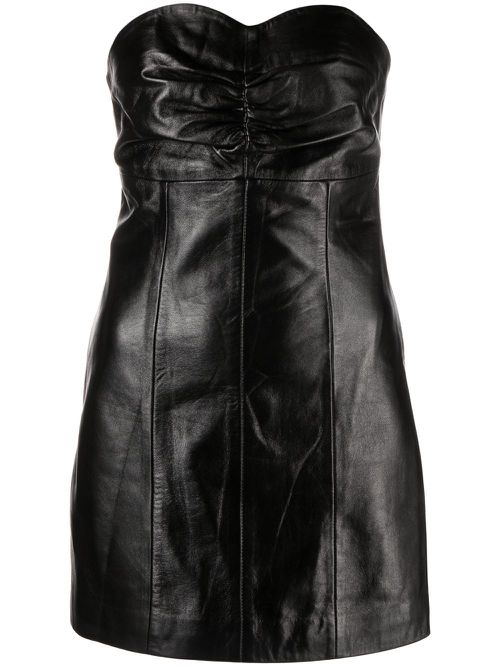 Polished-finish strapless dress - Black