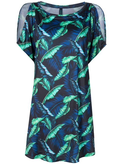 Allat leaf-print tunic - Blue