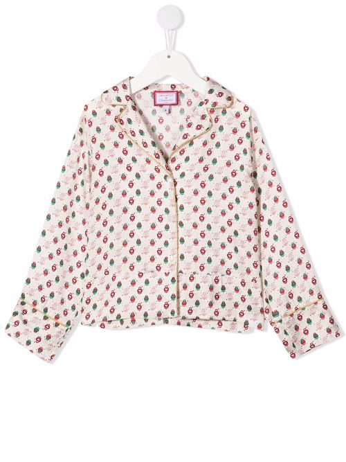 Embroidered button-down shirt - Neutrals
