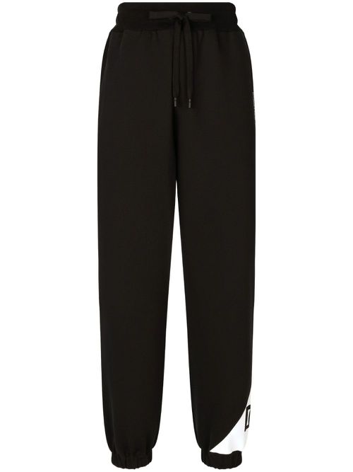 Logo cotton track pants - Black
