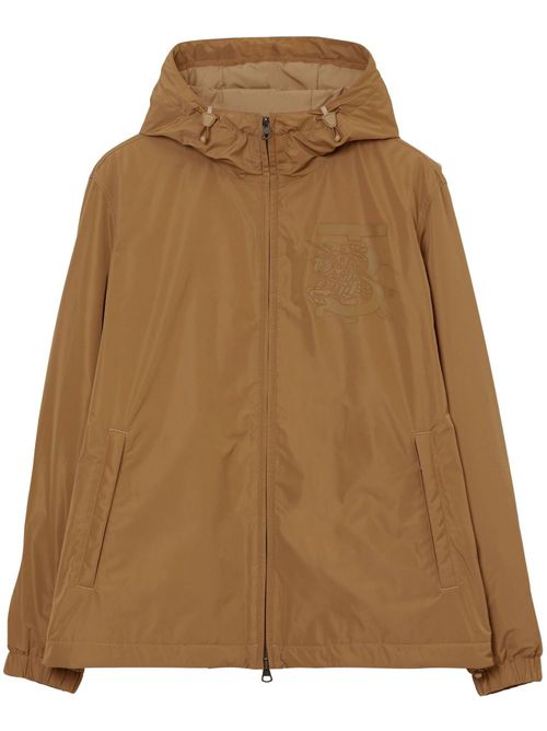 Monogram EKD shape-memory taffeta hooded jacket - Brown