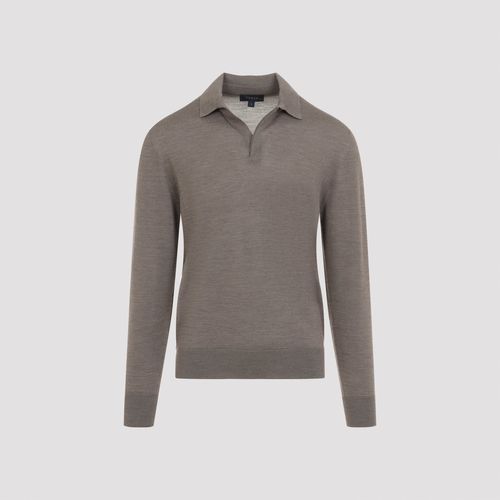 Men's Virgin Wool Polo Sweater