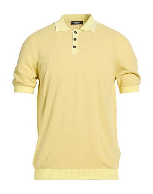 Man Sweater Yellow Size 40 Cotton, Polyamide