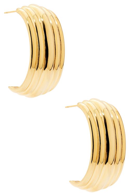 MEGA Large Waterfall Earring in 14k Yellow Gold Plated - Metallic Gold.  a