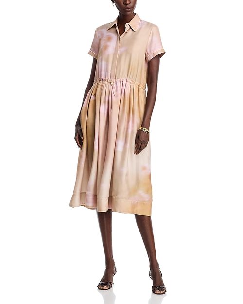 Silk Short Sleeve Polo Dress