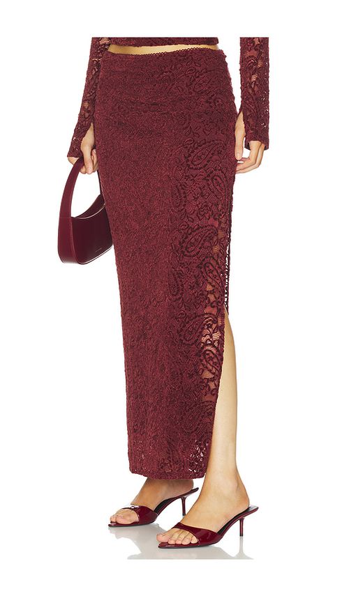 NIA Selena Skirt in Burgundy. S. Also in