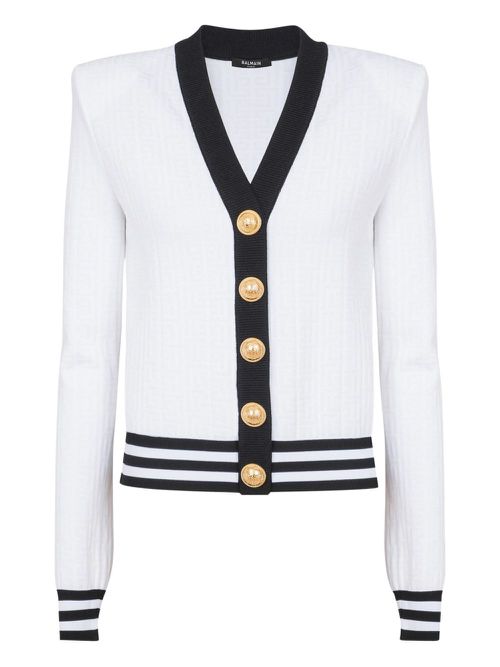 Two-tone cardigan - White